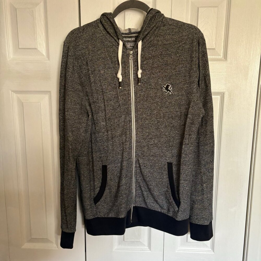 Express Men’s Zip Hoodie, Medium, Grey